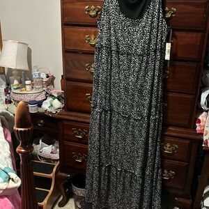 Black and White Animal Print Maxi Dress size 2X